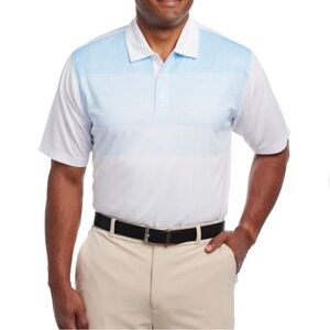 Pebble Beach White and Light Blue Polo Shirt. Size XXL. NWT.